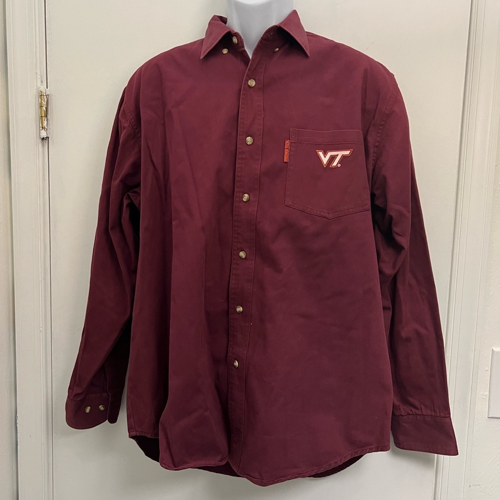 Red Oak Virginia Tech Adult Button Down L/S Men’s Size L